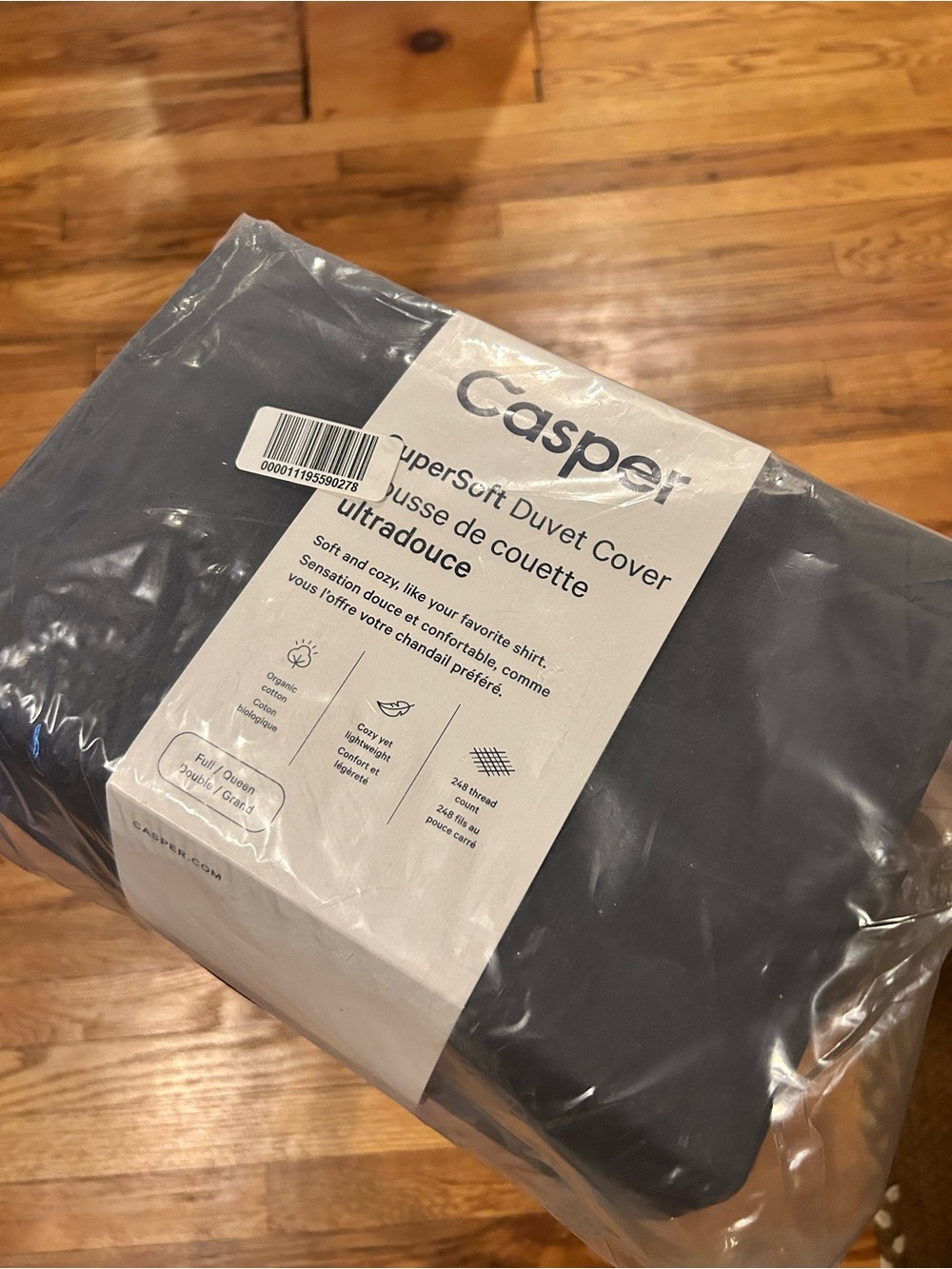 Casper Supersoft Duvet Cover in Indigo Full Queen Sized